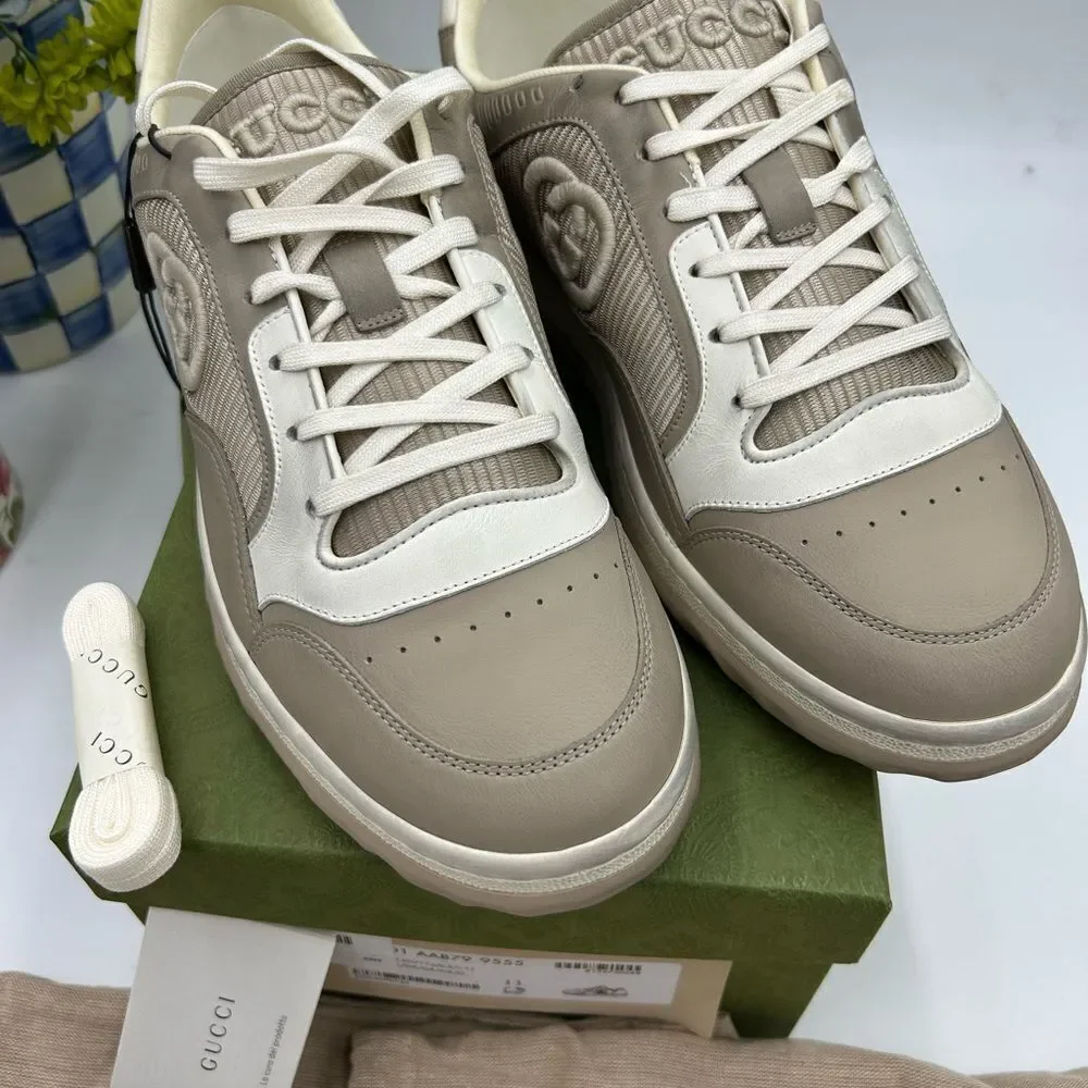 Men's Gucci Mac 80 low top leather  sneakers size 11 fits 11.5 US made in Italy